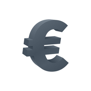 Three dimensional euro symbol, currency icon