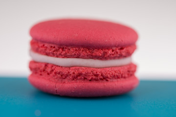 pink colored French macarons