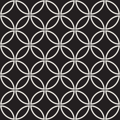 Fototapeta premium Vector seamless pattern. Modern stylish abstract texture. Repeating geometric circles and petal shapes.