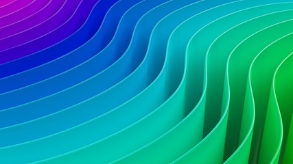 rainbow geometric curved colorful prism light 3d illustration