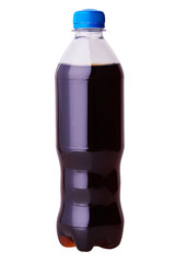 small bottle of fizzy soda water isolated on a white background coca cola