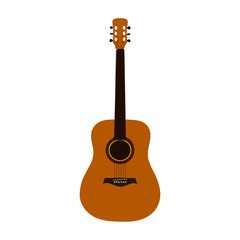Fototapeta premium Classic acoustic guitar on white background, vector eps 10