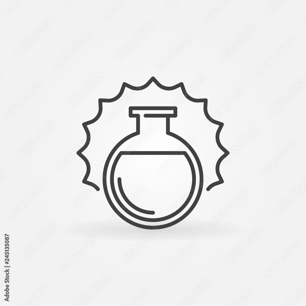 Aufkleber round-bottom flask linear concept icon. vector chemistry glassware symbol in thin line style