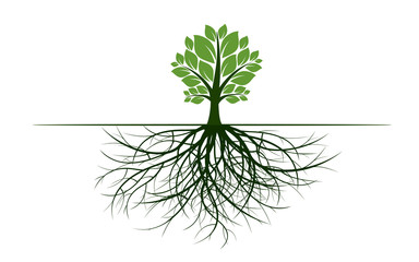 Spring Tree with Leaves. Vector Illustration.