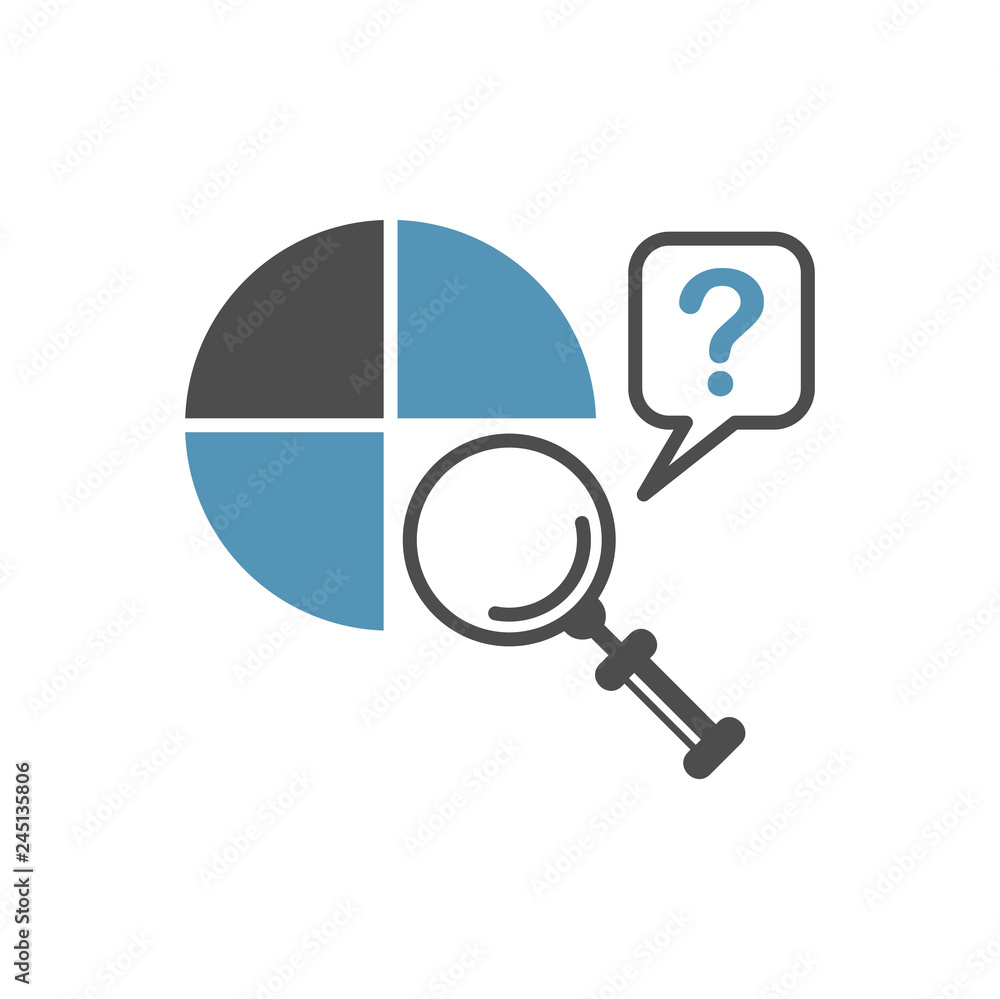 Fototapete data analysys icon on white background for graphic and web design, modern simple vector sign. intern