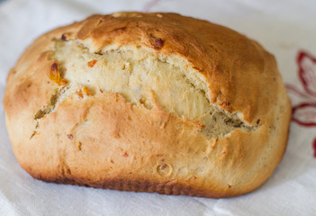 homemade baking muffin bread on canvas