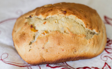 homemade baking muffin bread on canvas