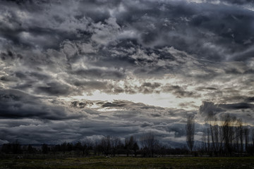 Obraz na płótnie Canvas Dark storm clouds cloudscape