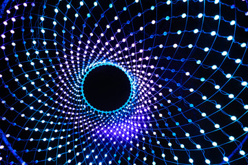 Bright abstract street lights at night