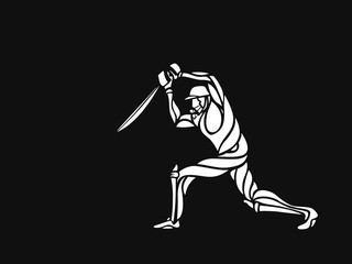 Concept of Batsman playing cricket - championship