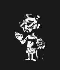 Professional photographer with camera