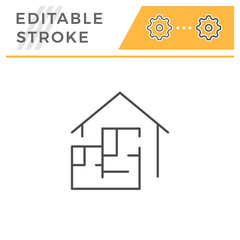 House blueprint line icon