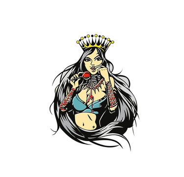 recommend clip art: Queen with a glass of wine