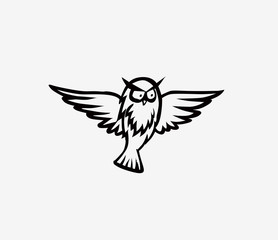 Owl - vector illustration. Icon design on white background.