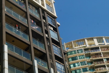 Obraz premium The building appearance of urban residential buildings
