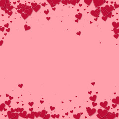 Red heart love confettis. Valentine's day falling 