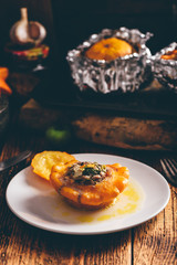Pattypan squash stuffed with minced meat