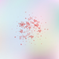 Red heart love confettis. Valentine's day explosio