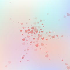 Red heart love confettis. Valentine's day explosio