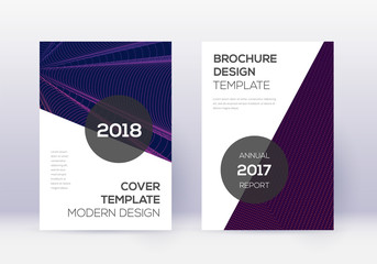 Modern cover design template set. Violet abstract 