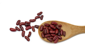 kidney bean spoon white background