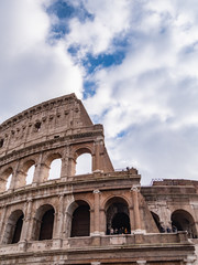 Obraz premium Colosseum Amphitheatre Rome Italy. The Colosseum is the largest amphitheatre built during the Roman Empire.