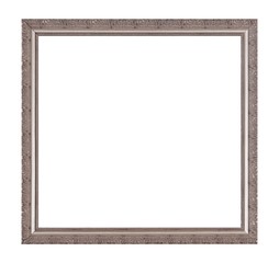Silver frame for paintings, mirrors or photo isolated on white background