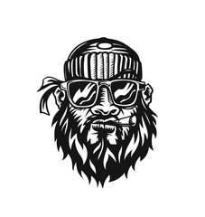 Hipster fashion bearded man portrait in sunglasses