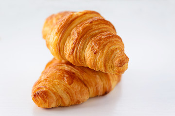Croissants on white background