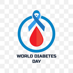 world diabetes day isolated on transparent background. vector illustration