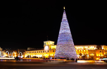 New Year tree on the Yerevan Republic square