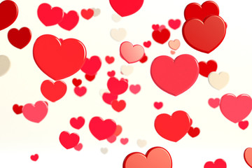 Happy Valentines Day Background with 3D Hearts.3d rendering
