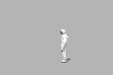 3d rendering space man on white background -  illustration