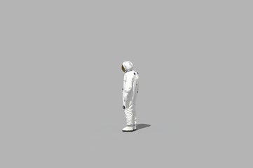 3d rendering space man on white background -  illustration