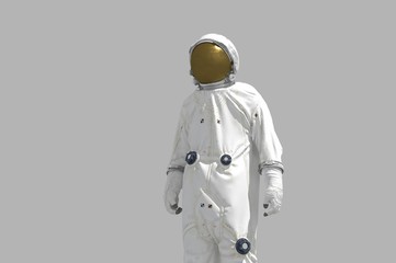 3d rendering space man on white background -  illustration