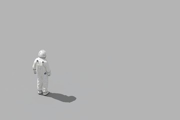 3d rendering space man on white background -  illustration