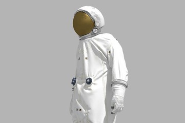 3d rendering space man on white background -  illustration