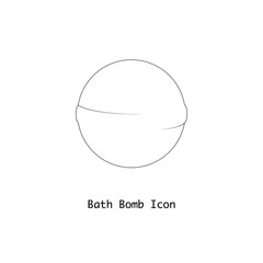 Bath bomb isolated black&white simple line art icon fav icon logo template vector illustration eps 10.