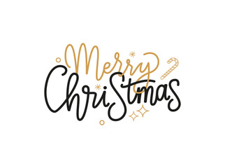 Merry Christmas Lettering Sign Greeting Text Candy