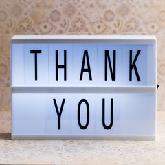 Lightbox with Powerful, Inspirational and Motivational Two Word Quote, Thank You