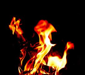 Fire flames Fire flame on black background