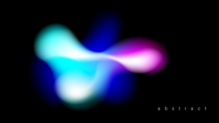 Fluid Colorful Background.Liquid Abstract Gradients. Fluid Colorful Shape Isolated On Black Background. Colored Energy Power Futuristic Plasma. Vector Illustration, Eps 10.