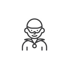 Man superhero avatar character line icon. linear style sign for mobile concept and web design. Superhero wearing a mask outline vector icon. Symbol, logo illustration. Pixel perfect vector graphics