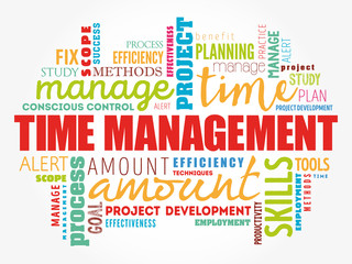 Fototapeta premium Time Management word cloud collage, business concept background