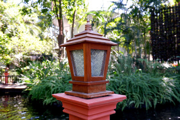 Vintage Wooden Garden Lamp