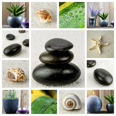 Spa theme photo collage composed of different images