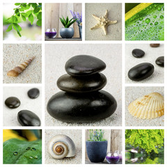 Spa theme photo collage composed of different images