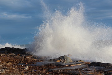 drops of sea waves on the secoast