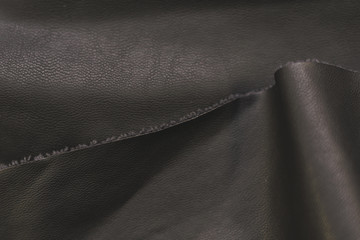 piece of black leather material