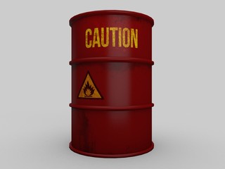 red barrels 3d rendering